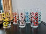 Vintage Set van 6 Glazen bloemenjaren 60/70, Antiek en Kunst, Antiek | Glas en Kristal, Ophalen of Verzenden