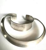 Vintage Jorgen Jensen Pewter spang en cuff armband, Sieraden, Tassen en Uiterlijk, Ophalen of Verzenden, Gebruikt, Zilver, Overige materialen