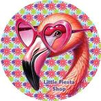 L359 luxe icing flamingo 20cm eetbare taart plaat print, Ophalen of Verzenden, Nieuw, Taarten, Versiering
