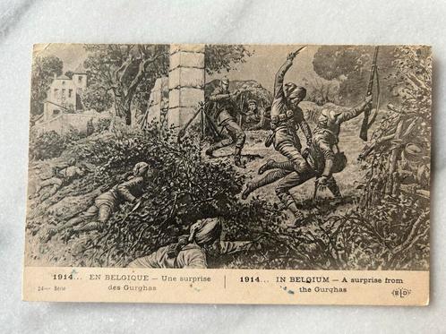 Wo1: ak sluipaanval Britse Gurkha s loopgraafmes, Verzamelen, Militaria | Algemeen, Landmacht, Foto of Poster, Nederland, Ophalen of Verzenden