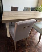 Eetkamerset: Tafel + 4 Stoelen (Groen & Grijs tinten), Ophalen, Gebruikt, Overige kleuren, Overige materialen
