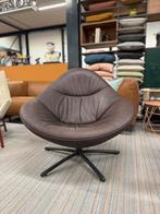 Nieuwstaat Label van den Berg Hidde Soft Draai fauteuil Leer, Huis en Inrichting, Fauteuils, Label van den berg, Leer, Ophalen of Verzenden