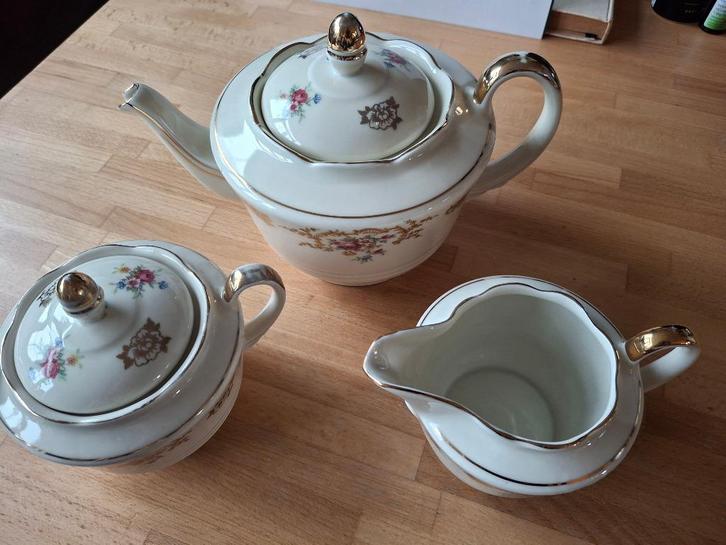 Vintage theepot, suikerpot en roomkan van Mosa Maastricht, Antiek en Kunst, Antiek | Servies los, Ophalen