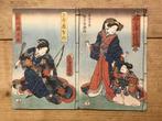 Twee Japanse houtblok prent boekjes (vormen één afbeelding), Antiek en Kunst, Kunst | Niet-Westerse kunst, Verzenden
