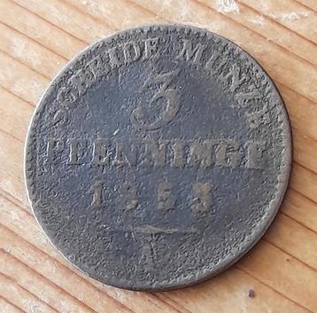 Duitsland Pruissen 3 pfennig 1853 A beschikbaar voor biedingen