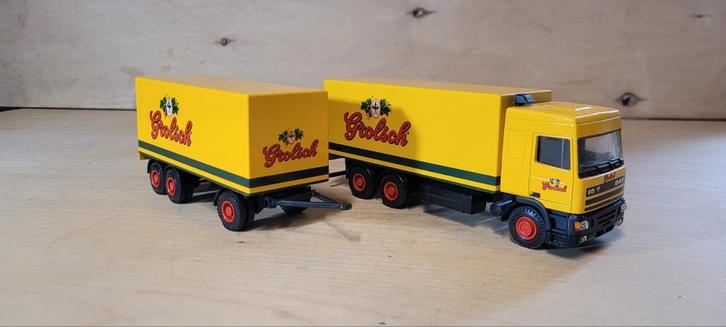 Lion Car DAF 95 GROLSCH, Hobby en Vrije tijd, Modelauto's | 1:50, Zo goed als nieuw, Bus of Vrachtwagen, Lion Toys, Ophalen of Verzenden