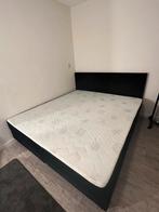 Boxspring (180x200 cm) met Matras, Topper en Hoofdbord, Ophalen, Gebruikt, Zwart, Tweepersoons
