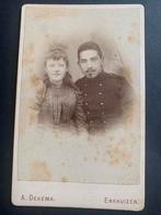 cdv carte de visite Militair Enkhuizen A Dekema foto, Verzamelen, Verzenden, Voor 1940, Zo goed als nieuw, Foto