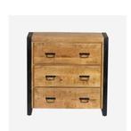 Vintage Verrijdbaar Houten Ladekast Retro Dressoir Mangohout, Info@dehanzeherten.nl, Nieuw, 3 of 4 laden, De Hanze Herten