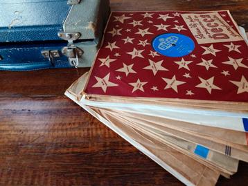 Koffertje met 78 toeren platen 18 stuks jazz etc beschikbaar voor biedingen