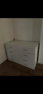 Witte ladekast, Huis en Inrichting, Kunststof, 100 tot 150 cm, Ophalen of Verzenden, Zo goed als nieuw