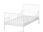 Ikea Minnen kinderbed uitschuifbed wit, Ophalen, 70 tot 85 cm, Zo goed als nieuw, Matras