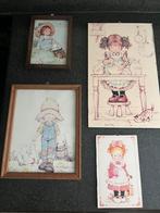 Sarah Kay Lijstjes - Vintage Kunst Setje Kinderen Landelijk, Ophalen of Verzenden