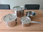 Pannenset RVS Solitaire BK en Sola, Huis en Inrichting, Ophalen, Gebruikt, Rvs, Pannenset