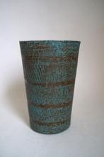 vintage Pieter Groeneveldt vaas blauw turquoise keramiek 222, Antiek en Kunst, Antiek | Vazen, Ophalen of Verzenden