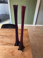 2 Kristallen paarse vazen, Ophalen, Zo goed als nieuw, Glas, 50 tot 75 cm