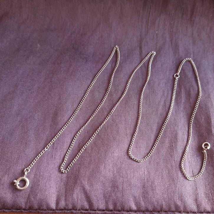Lange Zilveren Halsketting 68 cm, Sieraden, Tassen en Uiterlijk, Kettingen, Zo goed als nieuw, Zilver, Zilver, Verzenden