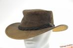 Outback hoed Jacaru Explorer stonewashed bruin leer 61-62 XL, Kleding | Heren, Hoeden en Petten, 60 cm (XL, 7½ inch) of meer, Hoed