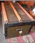 Vintage stalen hutkoffer,opbergkist I.z.g.s., Ophalen, Minder dan 50 cm, 50 tot 100 cm, Zo goed als nieuw