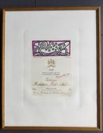 Keith Haring, zeefdruk, Mouton de Rothschild, Etiket. Bijzon, Verzamelen, Frankrijk, Ophalen of Verzenden, Zo goed als nieuw, Rode wijn