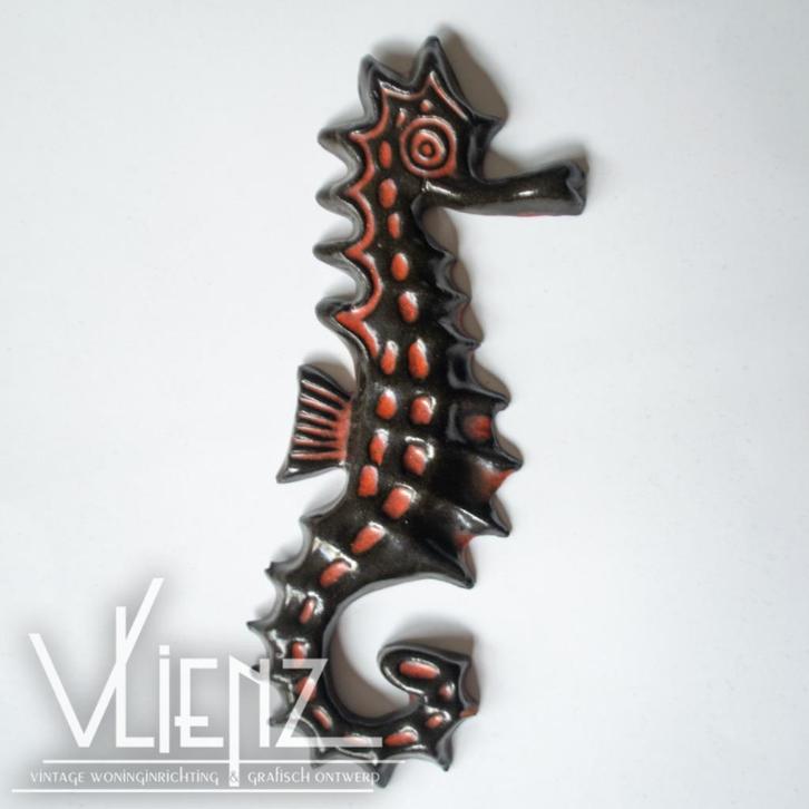 Vintage, retro, geglazuurd, keramieken zeepaard, zeepaardje, Verzamelen, Retro, Huis en Inrichting, Ophalen of Verzenden