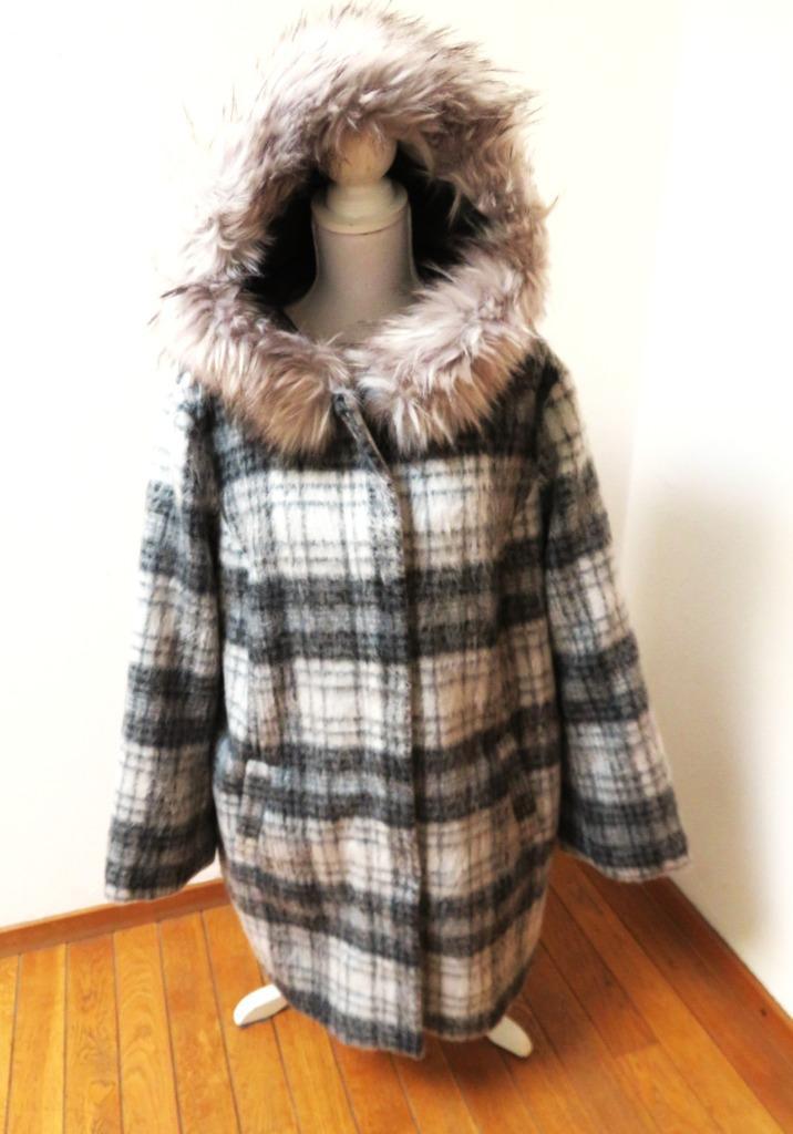 G12 C&A nieuwe winterjas zwart grijs ruit maat 48, Kleding | Dames, Jassen | Winter, Nieuw, Maat 46/48 (XL) of groter, Zwart, Ophalen of Verzenden