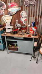 Vintage werkbank - industriële buitenkeuken - kookeiland, Ophalen, Z, Zo goed als nieuw, X
