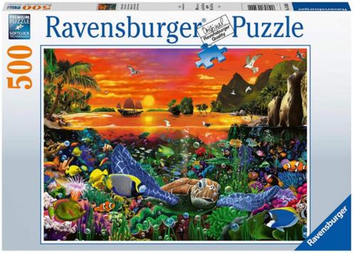 Ravensburger: Schildpad in het rif 500 stukjes, Hobby en Vrije tijd, Denksport en Puzzels, Nieuw, Legpuzzel, 500 t/m 1500 stukjes