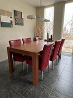 Massief notenhouten eethoek incl stoelen 2m x 1m, Ophalen