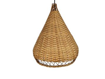 Vintage - hanglamp - rotan - wicker - 70's  beschikbaar voor biedingen