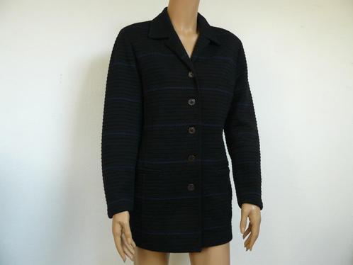 ML COLLECTIONS blazer zwart blauw 42 met wol medium lang, Kleding | Dames, Jassen | Zomer, Zo goed als nieuw, Maat 42/44 (L), Zwart