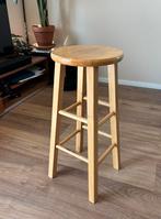 Licht eiken houten kruk, Ophalen, Gebruikt, 60 tot 90 cm, 1 kruk