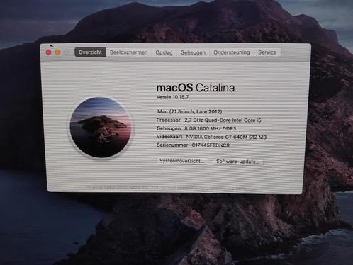 Imac 21,5-inch Late 2012, Computers en Software, Apple Desktops, Zo goed als nieuw, iMac, HDD, 2 tot 3 Ghz, 8 GB, Ophalen