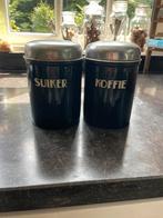 Emaille zwart voorraad bussen. Retro koffie suiker pot, Antiek en Kunst, Antiek | Emaille, Ophalen of Verzenden