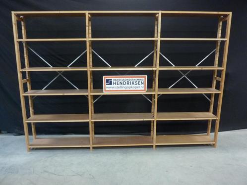 Nette Bruynzeel houten stelling / legbordstelling 303x30x208, Huis en Inrichting, Kasten | Stellingkasten, Gebruikt, Ophalen of Verzenden