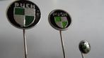 Puch oldtimerbromfiets spelden 3 x, Verzamelen, Speldjes, Pins en Buttons, Verzenden, Gebruikt, Merk, Speldje of Pin