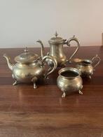 Antiek verzilverd Theeservies - 4 Delig, Antiek en Kunst, Antiek | Bestek, Verzenden