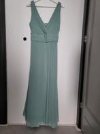 mosgroene lange avondjurk, Galajurk, Maat 46/48 (XL) of groter, Ophalen of Verzenden, Zo goed als nieuw