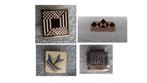 4 Pins in het thema quilt kunst, Verzamelen, Speldjes, Pins en Buttons, Ophalen, Nieuw, Overige onderwerpen, Speldje of Pin
