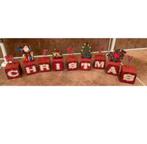 Kerst decoratie Christmas blokken kerst, Diversen, Kerst, Ophalen of Verzenden, Zo goed als nieuw