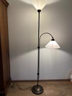 Staande vloerlamp donkerbronskleurig metaal, Ophalen, Gebruikt, Glas, Tijdloos