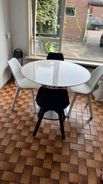 Ronde eettafel + 4 stoelen, Ophalen, Gebruikt, Rond, 100 tot 150 cm