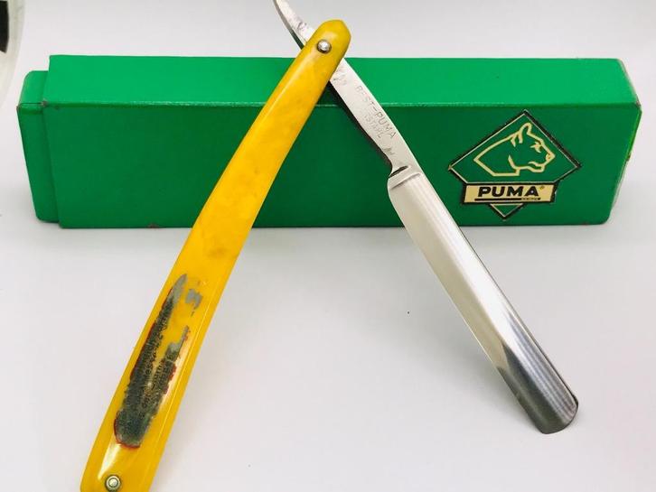 Vintage PUMA Razor Knife Rasiermesser Straight im Original, Caravans en Kamperen, Kampeergereedschap, Zo goed als nieuw, Verzenden