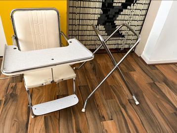 Vintage Kinderstoel Jaren 50 skai en chroom beschikbaar voor biedingen