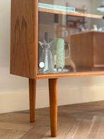 Vintage vitrine kastje hout jaren 50/60 wandmeubel, Ophalen, Gebruikt, Minder dan 150 cm, Minder dan 100 cm