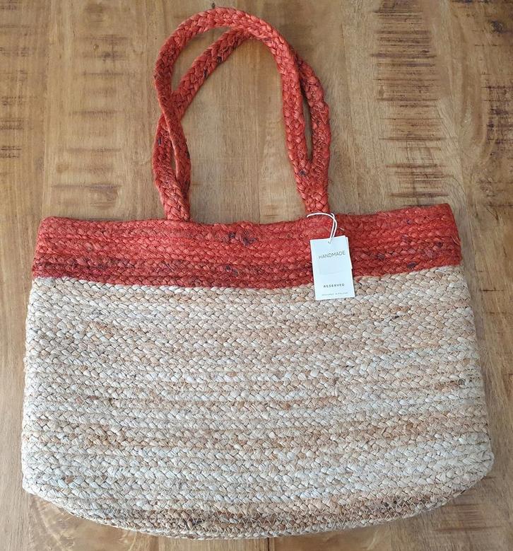NIEUW Handmade strandtas boodschappentas tas beach riet stro, Sieraden, Tassen en Uiterlijk, Tassen | Damestassen, Nieuw, Overige typen