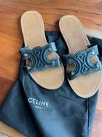 Zwarte leren Celine slippers, Ophalen of Verzenden, Zo goed als nieuw, Zwart