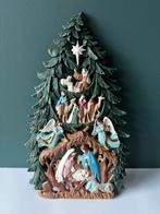 Kerststal Plaque in Vorm van een Kerstboom, Ophalen of Verzenden