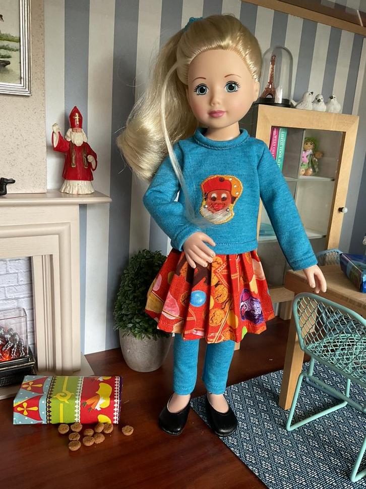 Jolina Ballerina: kleding, 3 delig Sinterklaas setje., Kinderen en Baby's, Speelgoed | Poppen, Nieuw, Overige typen, Ophalen of Verzenden