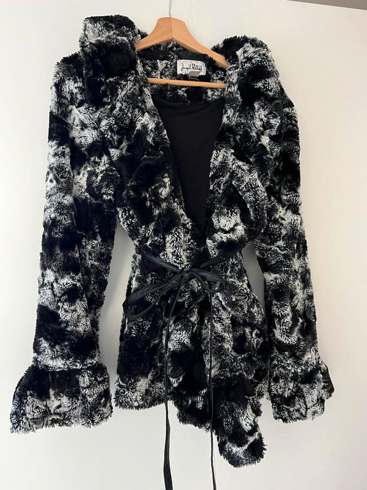 Joseph Ribkoff ImitatiebontJas - Zwart/Wit - Maat 40, Kleding | Dames, Jassen | Winter, Gedragen, Maat 38/40 (M), Overige kleuren